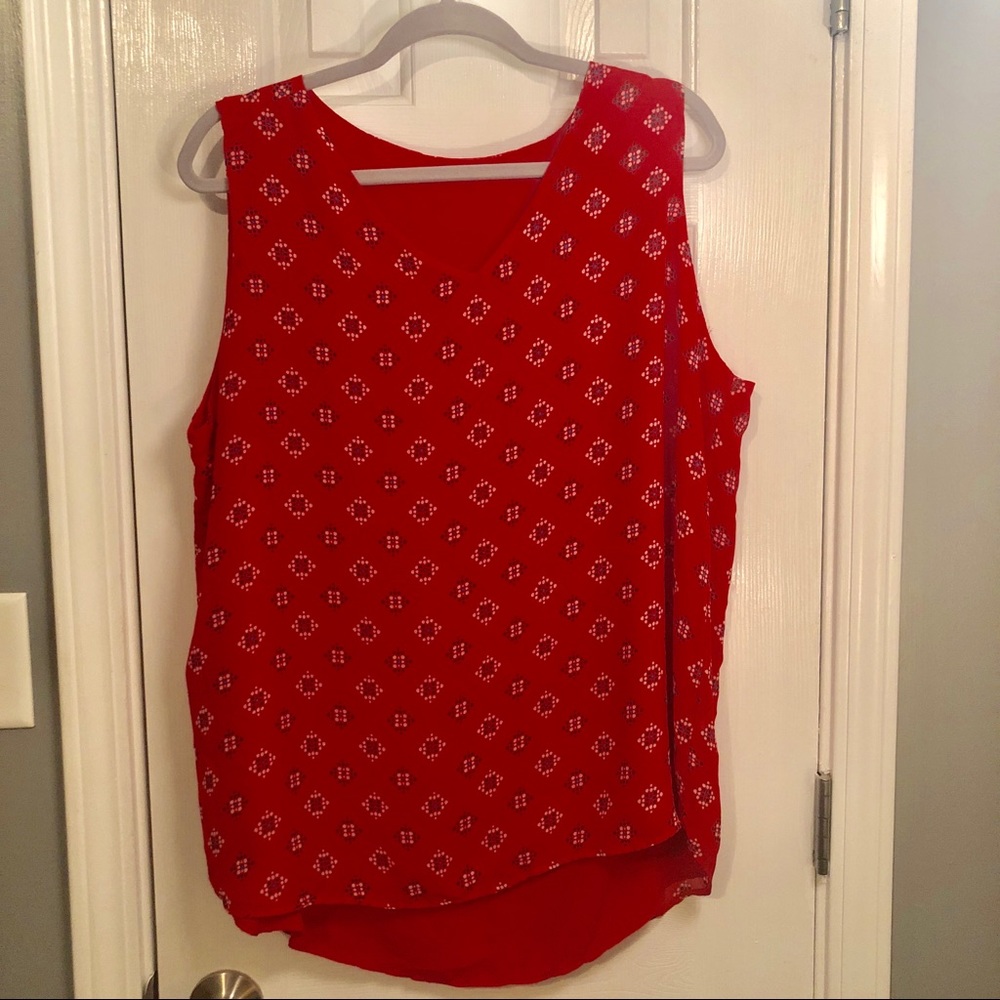 Dressbarn Red Sleeveless Blouse